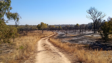 Fototapeta premium A wildlife sanctuary recovering from wildfire