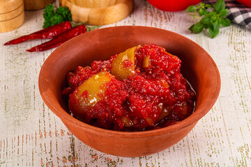 Hungarian Lecho with bell pepper and tomato