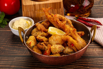 Fritto misto - deep fried seafood mix
