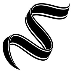 Elegant black ribbon banner design
