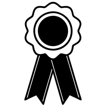 recommend clip art: Minimal award ribbon badge icon guarantee or medal thin line concept of minimal consumer control
                    