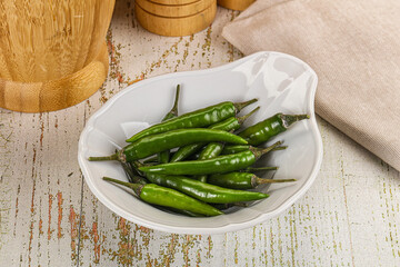 Hot spicy green chili pepper