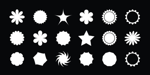 Black Decorative star and creative shape design collection 
