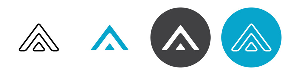 arrow up icon Vector illustration in black