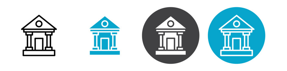 bank icon Vector illustration in black