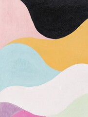 Obraz premium Colorful abstract shapes create a modern artistic composition with flowing lines and soft curves