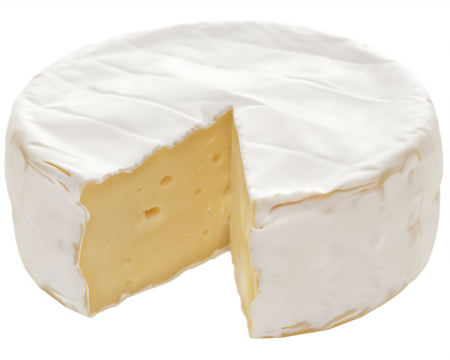 Falling cheese Camembert or Brie, isolated on white background.PNG