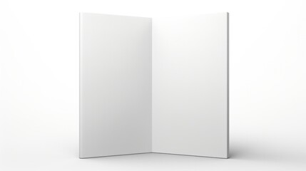 Square Bifold Brochure Mockup on White Background: 3D Illustration for Blank Booklet with Square Fold and Leaflet Design