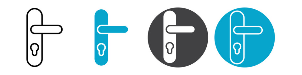 door lock icon Vector illustration in black