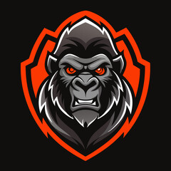 black and white wolf gorilla esport mascot © misroprosad
