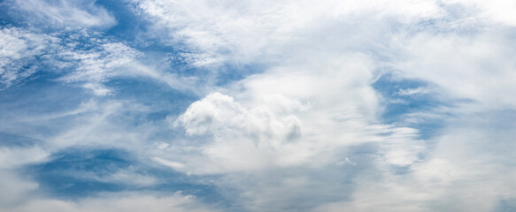 blue sky with white clouds in sunny weather
