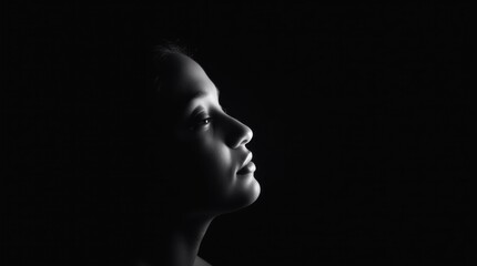 Dramatic Black and White Headshot with Rim Lighting