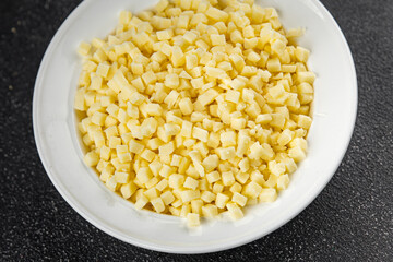 mozzarella cheese for pizza grated cheese fine fresh tasty food dish delicious gourmet food background on the table rustic food top view copy space