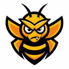 angry bee mascot logo