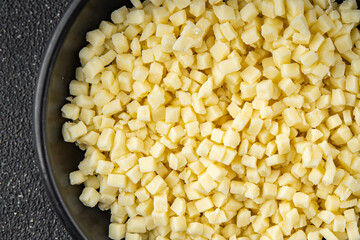 mozzarella cheese for pizza grated cheese fine fresh tasty food dish delicious gourmet food background on the table rustic food top view copy space