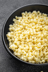mozzarella cheese for pizza grated cheese fine fresh tasty food dish delicious gourmet food background on the table rustic food top view copy space