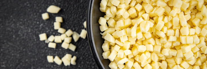 mozzarella cheese for pizza grated cheese fine fresh tasty food dish delicious gourmet food background on the table rustic food top view copy space