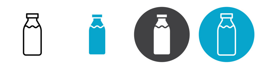 milk bottle icon Vector illustration in black