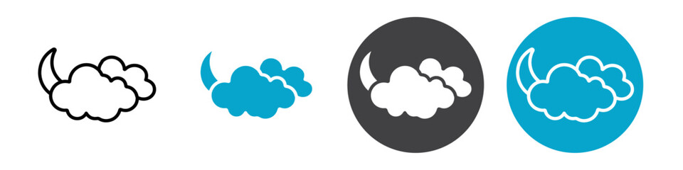 moon and cloud icon Vector illustration in black