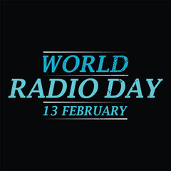Obraz premium world radio day typography t-shirt, banner, design vector