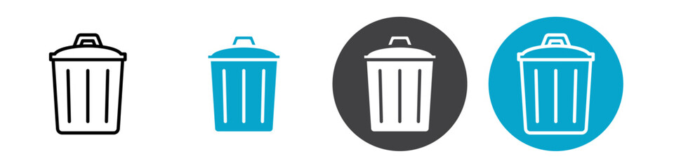 trash can icon Vector illustration in black
