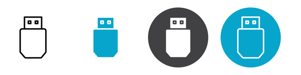 usb icon Vector illustration in black