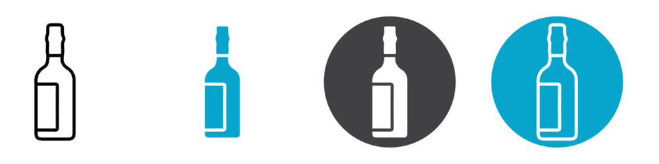 wine bottle icon Vector illustration in black
