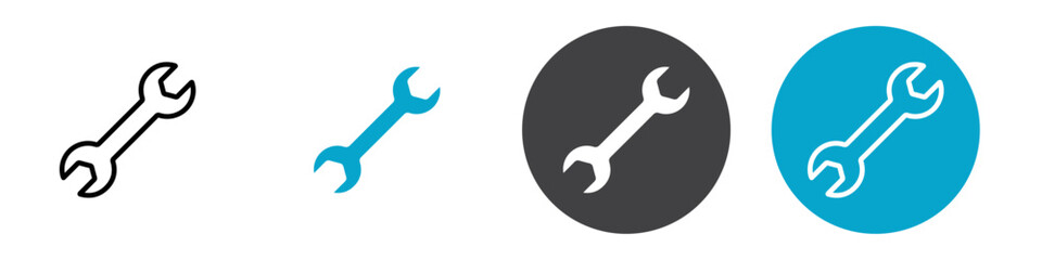 wrench icon Vector illustration in black