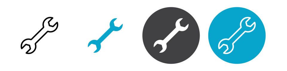 wrench icon Vector illustration in black