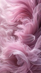 Fototapeta premium Aesthetic Wallpaper for Mobile: Delicate Feathery Light Pink and Mauve Abstract Patterns with Vibrant Neon Pink and Turquoise Hues Clash, Creating a Soft Yet Bold Visual Experience