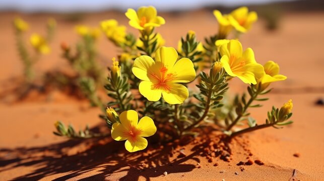 Yellow Beauty of Nature: Tribulus Terrestris or Small Caltrops - A Widely Distributed Plant in Namib Desert