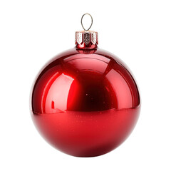 A glossy red Christmas ball