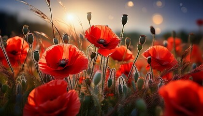 Obraz premium red poppies