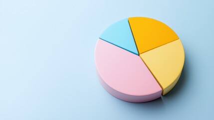Obraz premium Colorful pie chart visualization business presentation infographic minimalist design top view data insights
