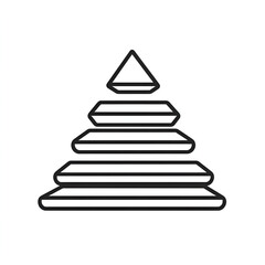 Simple line art illustration of a geometric stacking toy with shapes