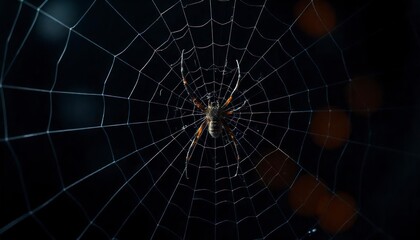 close-up-spiders-web-on-retro-vintage-black-color