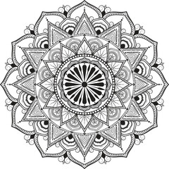 Mandala coloring book template wallpaper design lace pattern and a round design