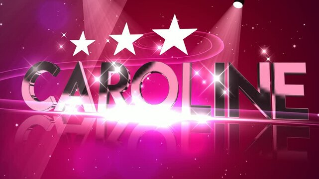 Name caroline with pink background and stars