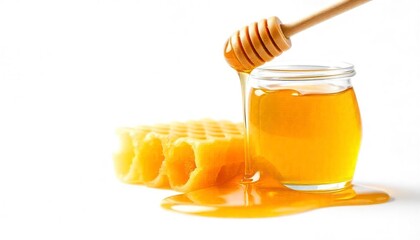 honeycomb-honey-and-liquid-honey-isolated-background