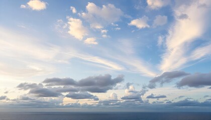 Obraz premium panorama-of-daytime-sky-with-clouds-sunset-sky-background 