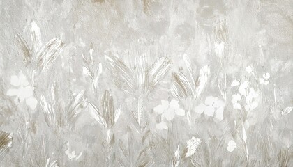textured floral wall art with embossed wildflowers, neutral tones for modern interior decor, minimalist botanical design