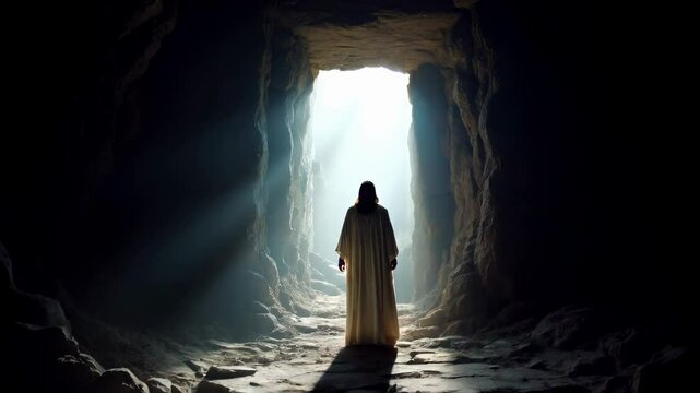Easter: Jesus Christ Emerging from the Darkness into the Light of Resurrection