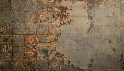 Crédence de cuisine Mur vieilli distressed antique wall texture with faded geometric patterns, decayed fabric like surfaces, and earthy tones for vintage designs  © Arthur