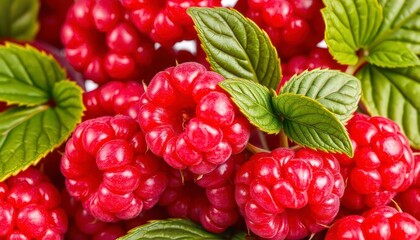  ripe-raspberries-with-leaf-isolated-background