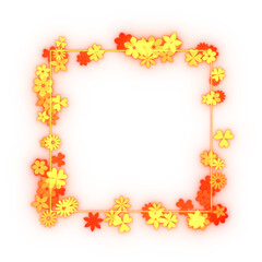 Glittering flower' particle frame. 3d rendering.	