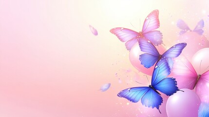 Colorful Butterflies on Soft Pastel Background for Art and Decor