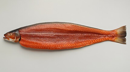 Fresh Raw Salmon Fillet on White Background Ready for Cooking