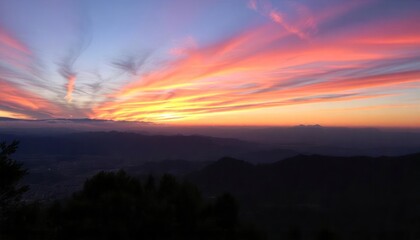 Fototapeta premium sunset-from-karakate-over-the-mountains-of-gipuzko