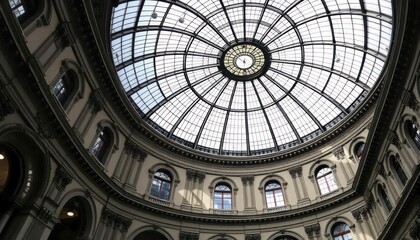 view of elegant glass ceiling and ornate dome in