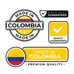 Badge bundle made in Colombia label icon emblem isolated on white background